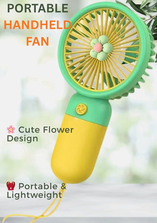 Portable Handheld Fan - Ultra Quiet Little Flower Handheld Fan | Battery Operated Fan, Handheld Fan for Outdoor Travel Commute
